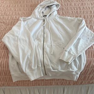 Brandy Melville oversized white zip up